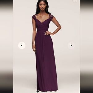 Elegant Purple Lace Evening Gown